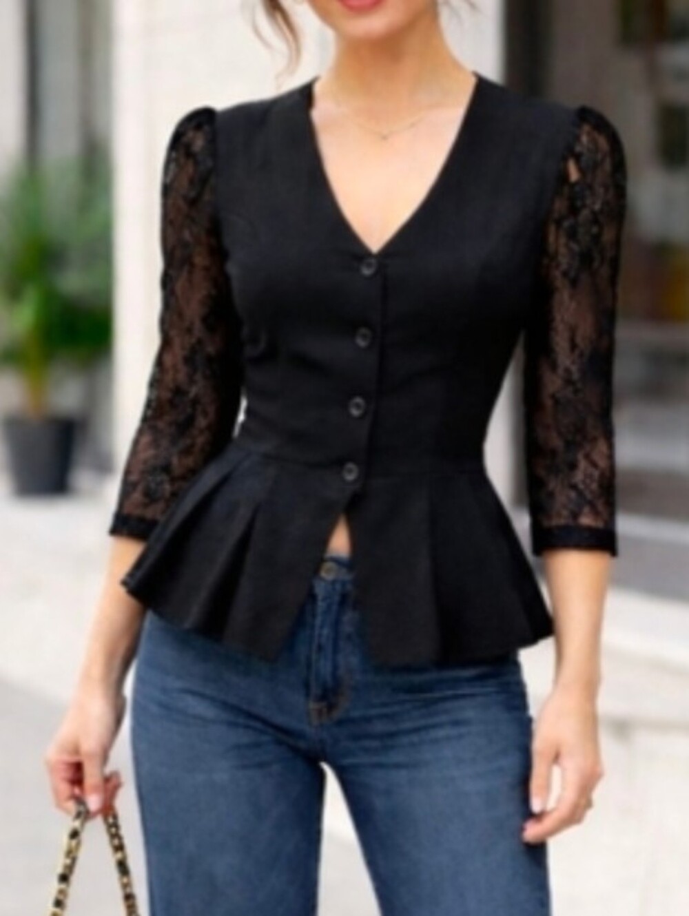 Sishi Australia Vintage Black Lace Peplum Top – Rare Stadout Top